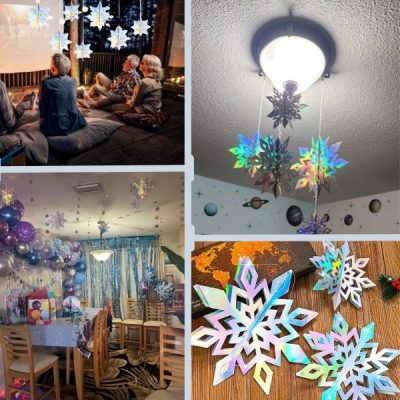 3D holografické snehové vločky (6ks) | HOLOFLAKE